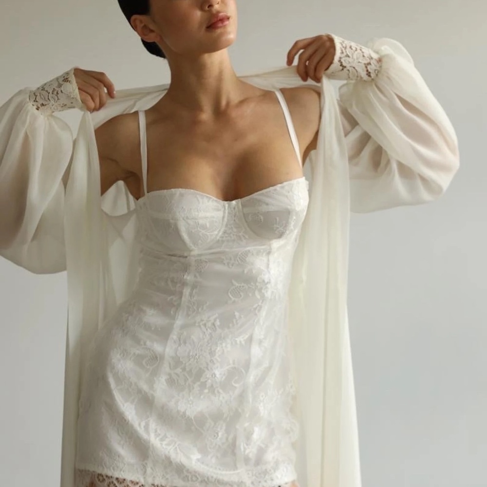 Long Chiffon Bridal Robe